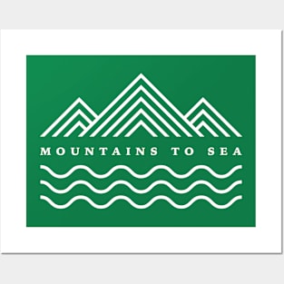 Mountains to Sea - White Posters and Art